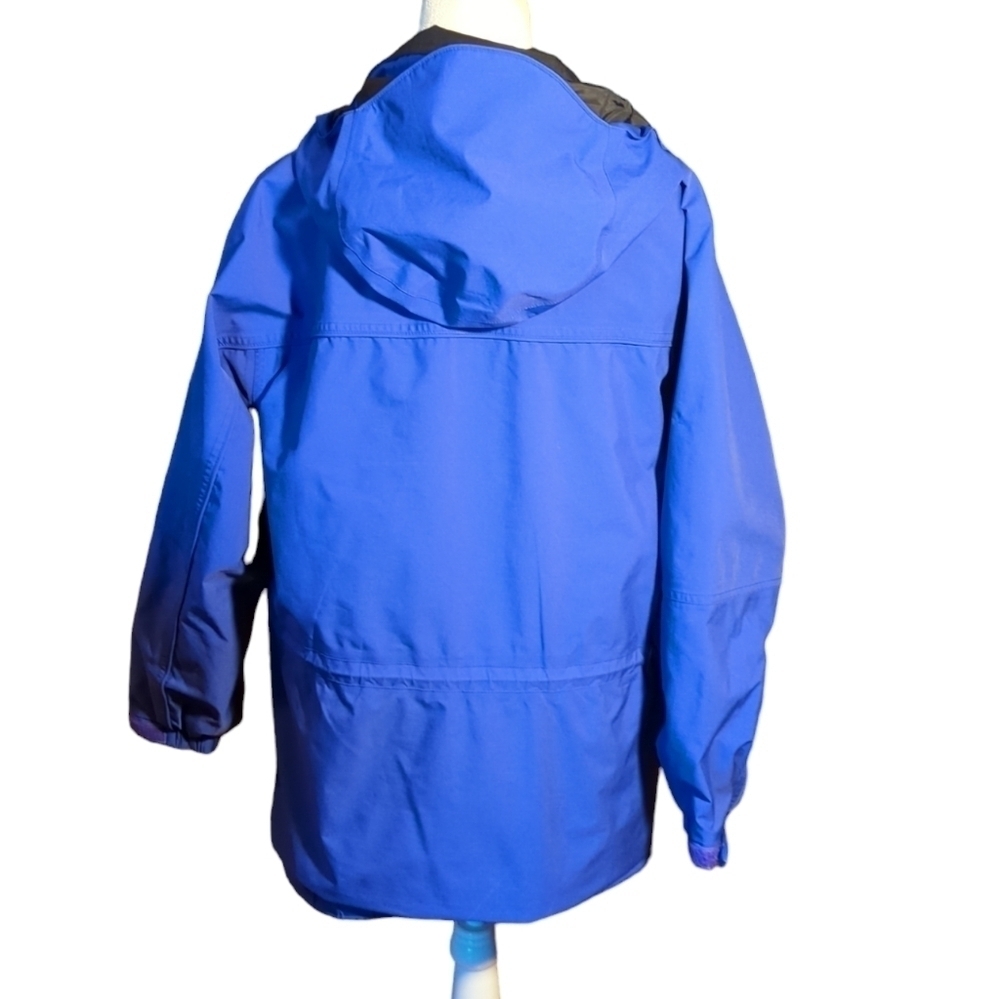 Eddie Bauer Blue/Purple hooded gore-tex zip front long Warm Winter jacket sz M - Picture 2 of 13
